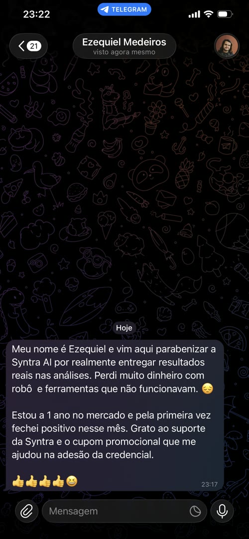 Depoimento de cliente do Syntra AI